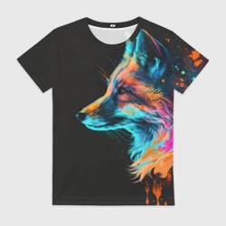 Женская футболка 3D Лиса красками
