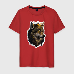 Волк-царь в короне – Мужская футболка хлопок с принтом купить со скидкой в -20%
