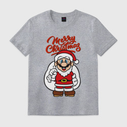 Мужская футболка хлопок Christmas Mario