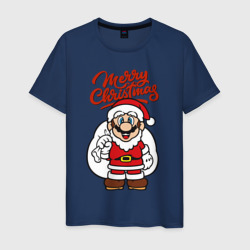 Мужская футболка хлопок Christmas Mario