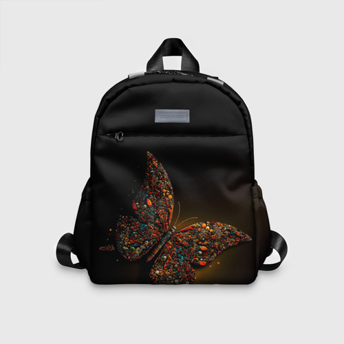 Детский рюкзак 3D с принтом Фантазийная бабочка, вид спереди #2