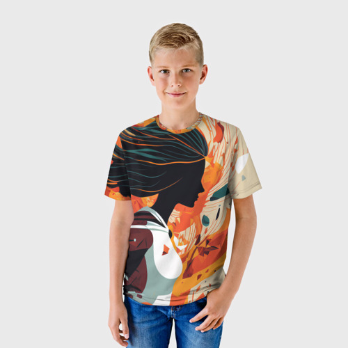 Детская футболка 3D Девушка идёт: силуэт, цвет 3D печать - фото 3