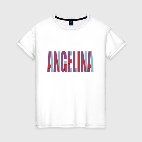 Женская футболка хлопок Ангелина имя
