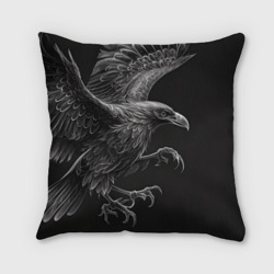 Подушка 3D Черно-белый ворон