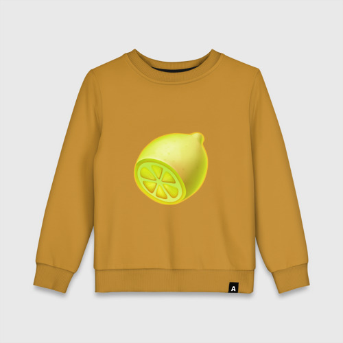 Детский свитшот хлопок с принтом Солнечный лимон, вид спереди #2