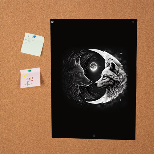 Постер Волки инь-янь луна - фото 2