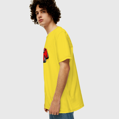 Мужская футболка хлопок Oversize Машинка Ford Mondeo, цвет желтый - фото 5