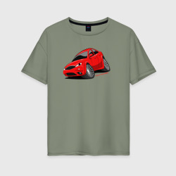 Женская футболка хлопок Oversize Машинка Ford Mondeo