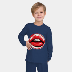 Детская пижама с лонгсливом хлопок Губы в поцелуе - фото 2