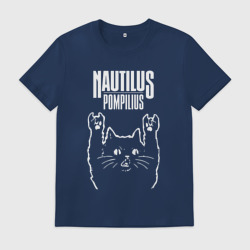Мужская футболка хлопок Наутилус Помпилиус рок кот