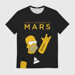 Мужская футболка 3D 30 Seconds to Mars Гомер Симпсон рокер