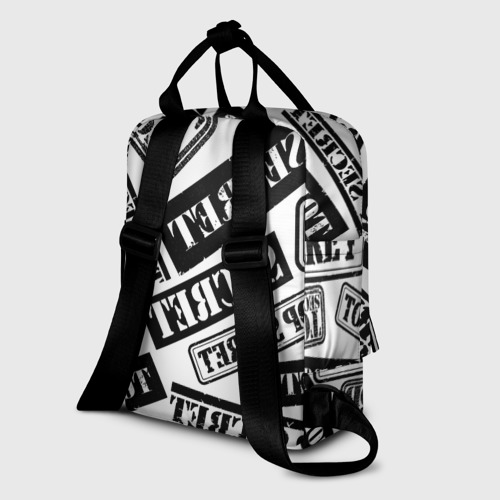 Женский рюкзак 3D с принтом Top secret, вид сзади #1