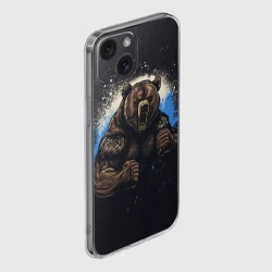 Чехол для iPhone 15 силиконовый с защитой камеры Сильный медведь - фото 2