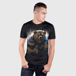 Мужская футболка 3D Slim Сильный медведь - фото 2
