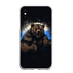 Чехол для iPhone XS Max матовый Сильный медведь