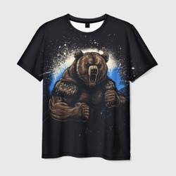 Мужская футболка 3D Сильный медведь