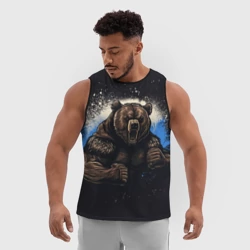 Мужская спортивная майка 3D Сильный медведь - фото 2