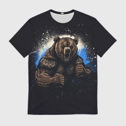 Мужская футболка 3D Сильный медведь