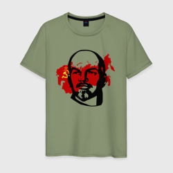 Мужская футболка хлопок Ленин на фоне СССР