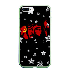 Чехол для iPhone 7Plus/8 Plus матовый Ленин на фоне звезд