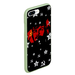 Чехол для iPhone 7Plus/8 Plus матовый Ленин на фоне звезд - фото 2