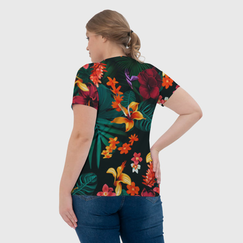 Женская футболка 3D Самая лучшая бабушка в мире - тропические цветы, цвет 3D печать - фото 7