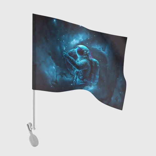 Флаг для автомобиля An astronaut in blue space