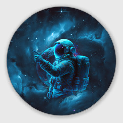 Круглый коврик для мышки An astronaut in blue space