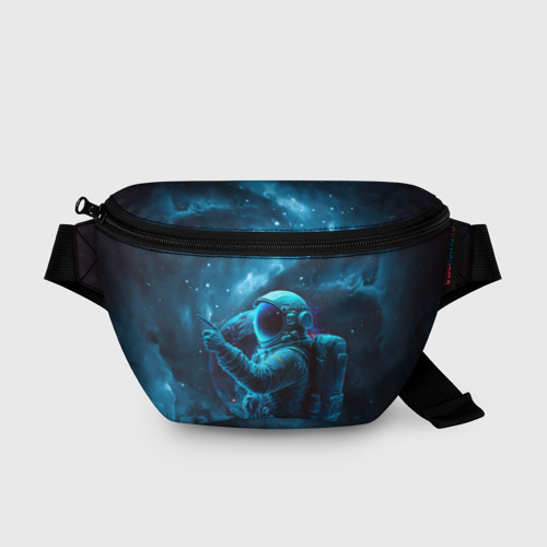 Поясная сумка 3D с принтом An astronaut in blue space, вид спереди #2
