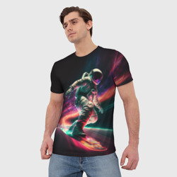 Мужская футболка 3D Cosmonaut space surfing - фото 2