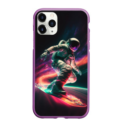 Чехол для iPhone 11 Pro матовый Cosmonaut space surfing