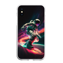 Чехол для iPhone XS Max матовый Cosmonaut space surfing