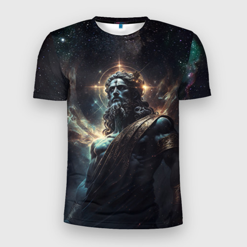 Мужская футболка 3D Slim с принтом Cosmic Deity, вид спереди #2