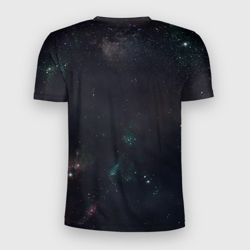 Мужская футболка 3D Slim с принтом Cosmic Deity, вид сзади #1