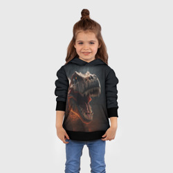 Толстовка с принтом The big dinosaur для ребенка, вид на модели спереди №3. Цвет основы: черный