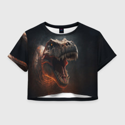 Женская футболка Crop-top 3D The big dinosaur