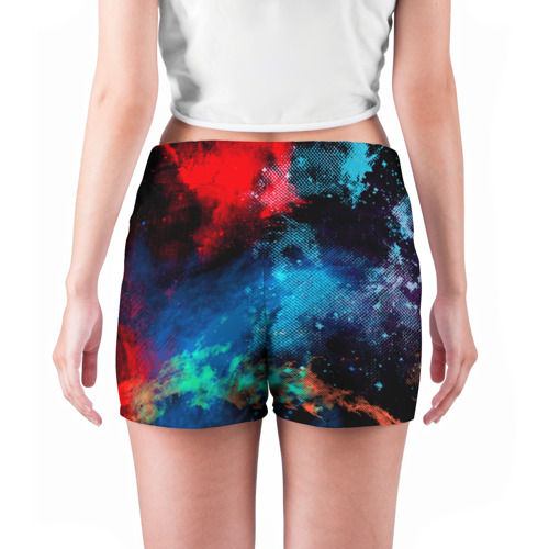 Женские шорты 3D с принтом Цветовая палитра, вид сзади #2
