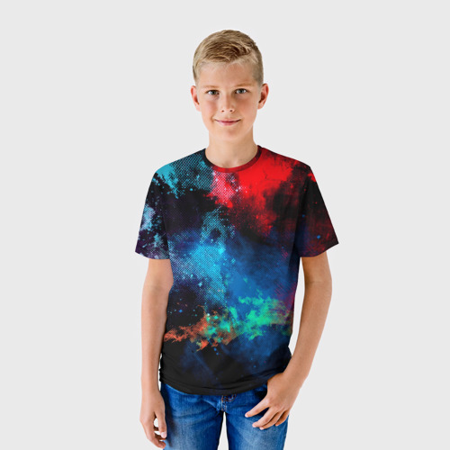 Детская футболка 3D с принтом Цветовая палитра, фото на моделе #1