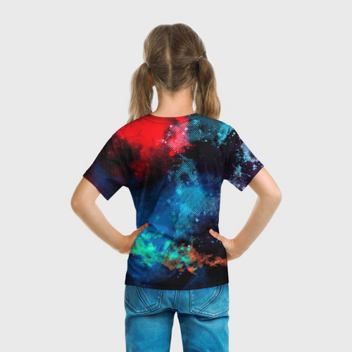 Детская футболка 3D с принтом Цветовая палитра, вид сзади #2