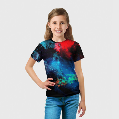 Детская футболка 3D с принтом Цветовая палитра, вид сбоку #3