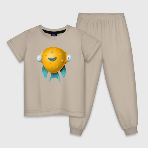 Детская пижама хлопок с принтом Пучеглазая рыба, вид спереди #2