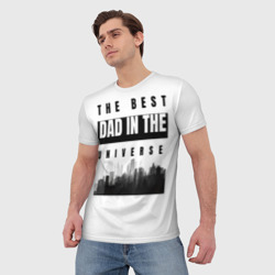 Мужская футболка 3D Самый лучший папа во вселенной - фото 2