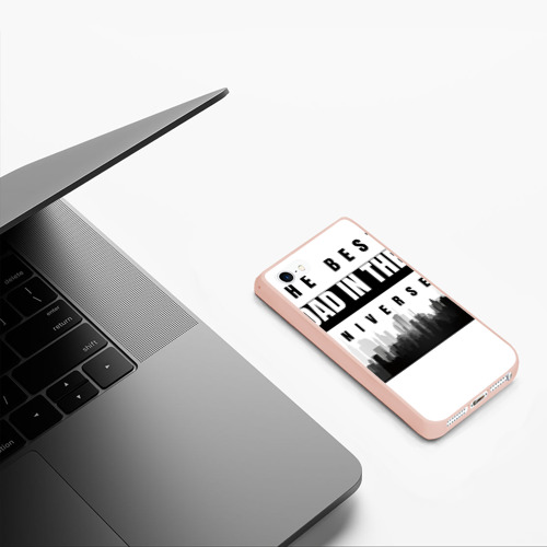 Чехол для iPhone 5/5S матовый Самый лучший папа во вселенной, цвет светло-розовый - фото 5