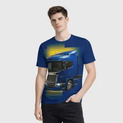 Мужская футболка 3D Scania truck - фото 2