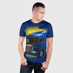 Мужская футболка 3D Slim Scania truck - фото 2