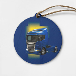 Деревянная игрушка круг Scania truck