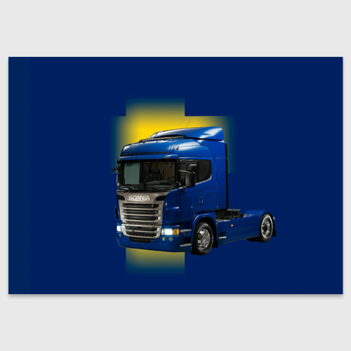 Поздравительная открытка Scania truck, цвет белый