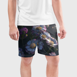 Мужские шорты спортивные Цветы необычные - фото 2