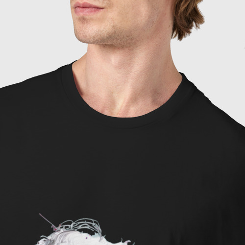 Мужская футболка хлопок с принтом Альберт Эйнштейн в ярких цветах, фото #4
