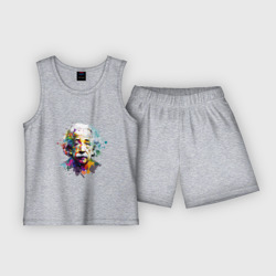 Детская пижама с шортами хлопок Альберт Эйнштейн в ярких цветах
